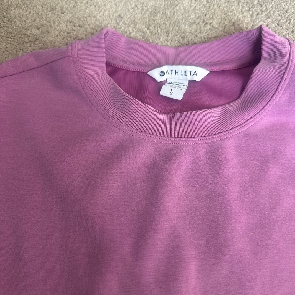 ATHLETA soft stream pink sweatshirt LARGE - Picture 2 of 4